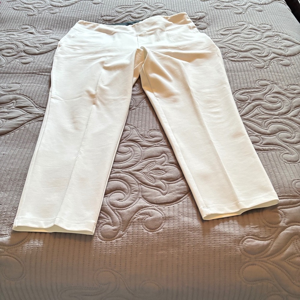 Women with Control by Renee Greenstein White Tummy Control PullOn Capri XLP EUC - Picture 7 of 7